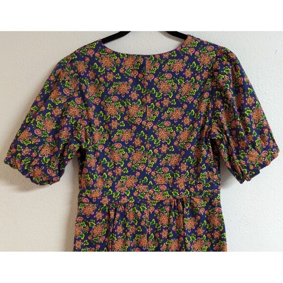 BODEN Women's Purple Floral Puff Sleeve Dress Size 8 Long Multicolor EXCELLENT! - Picture 8 of 11